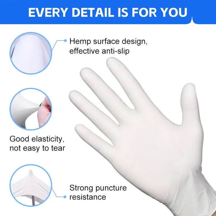 White nitrile gloves 100pcs